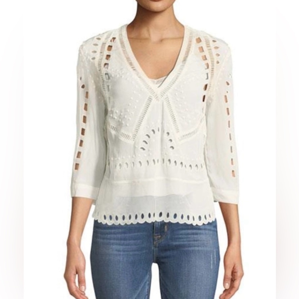 IRO Polita eyelet top